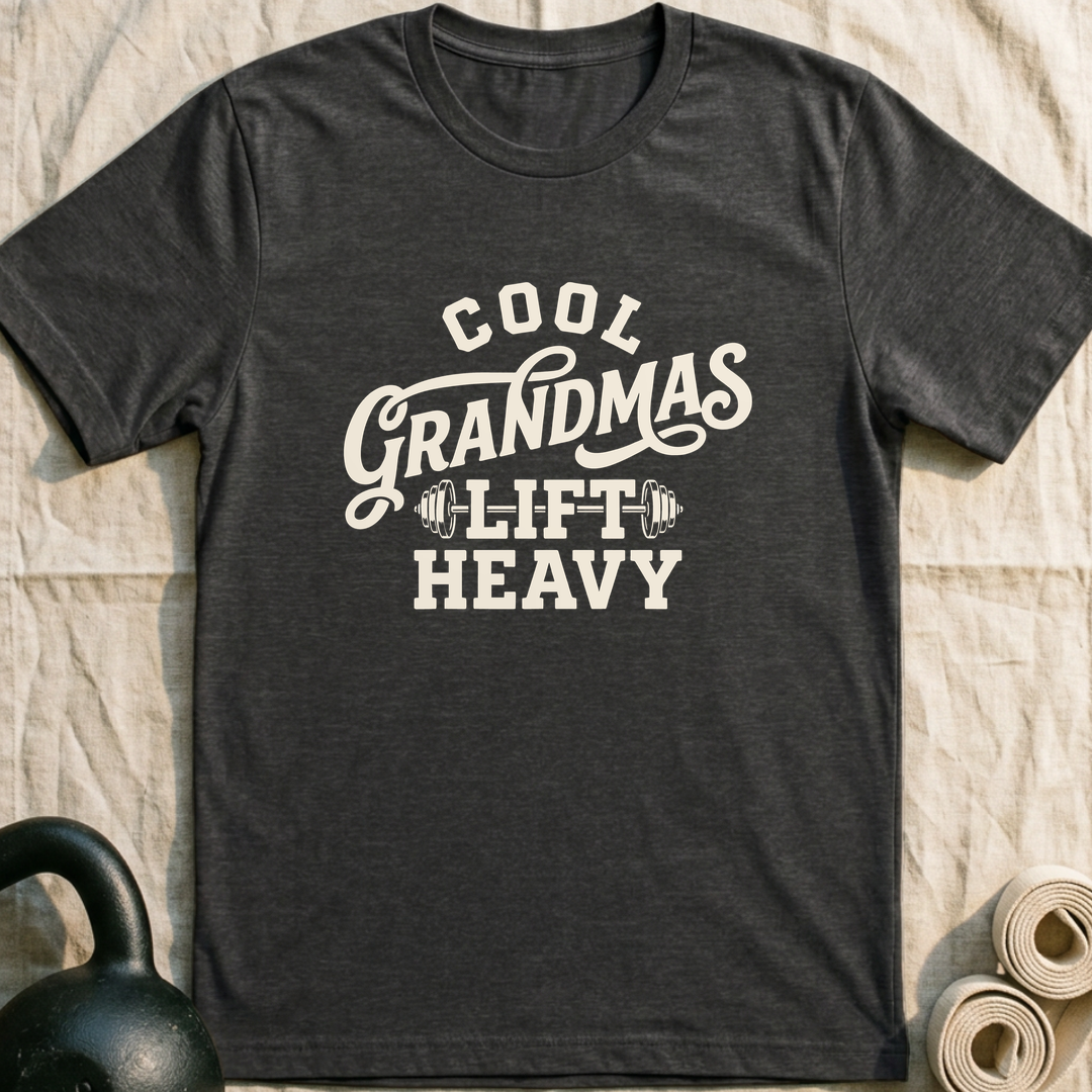 Cool Grandmas Lift Heavy T-Shirt — Dark Grey Heather