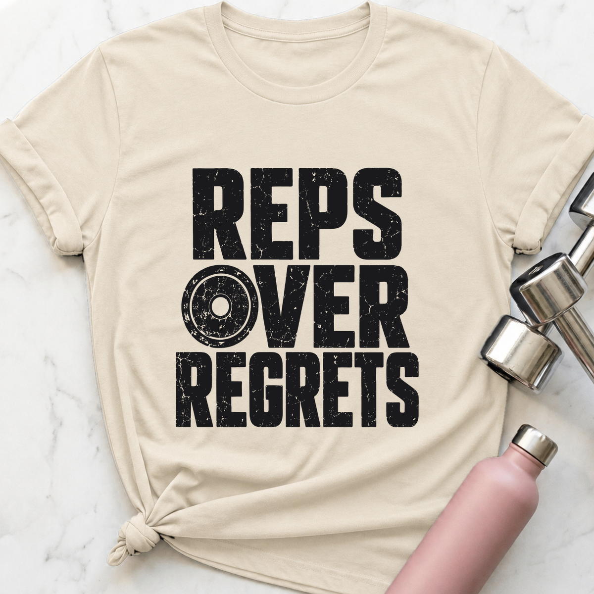 Reps Over Regrets T-Shirt — Natural