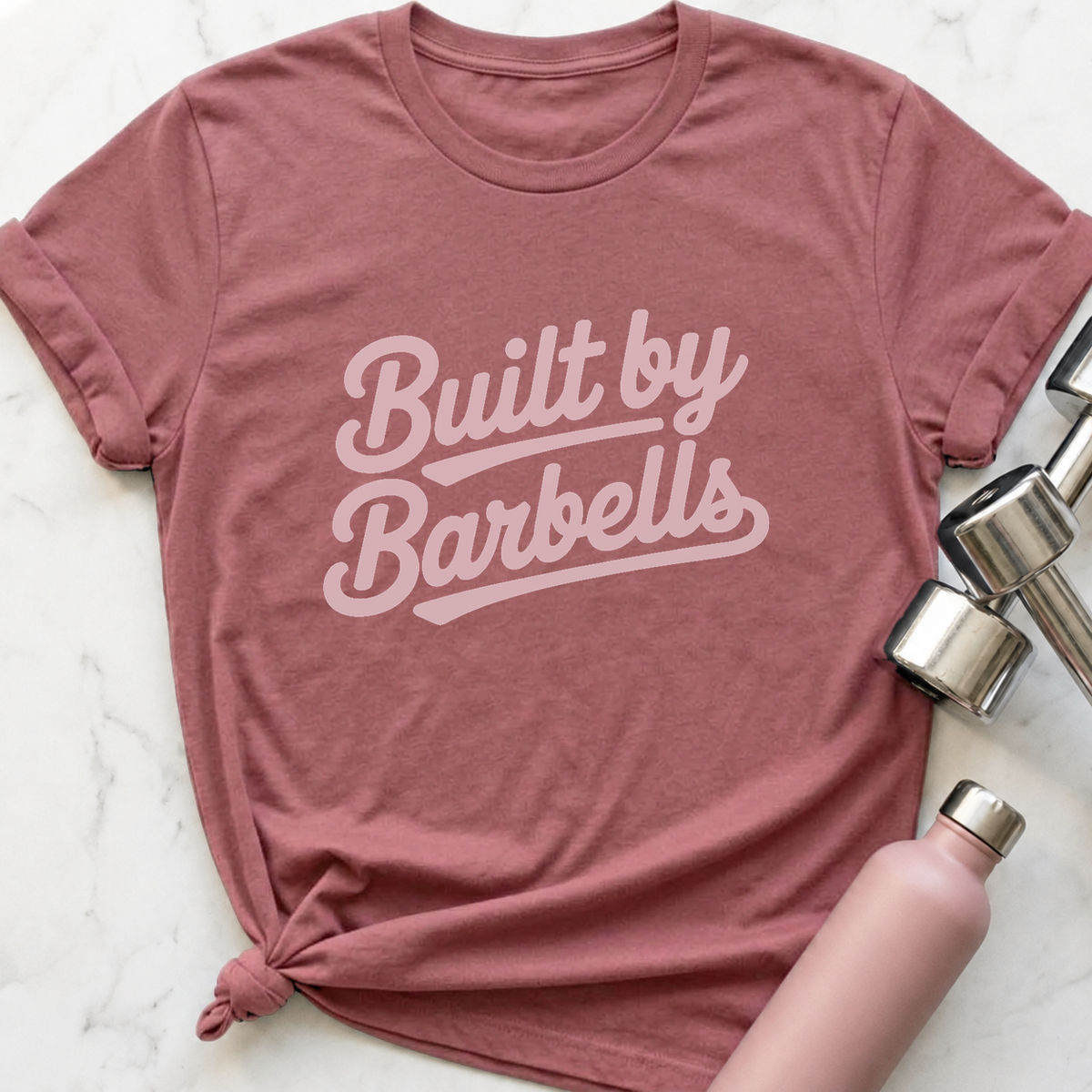 Built By Barbells T-Shirt — Mauve