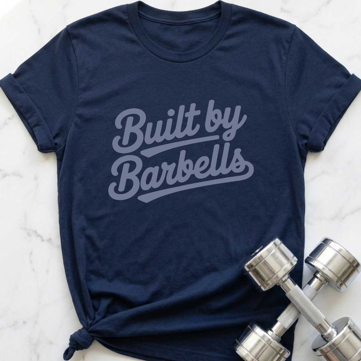 Built By Barbells T-Shirt — Navy