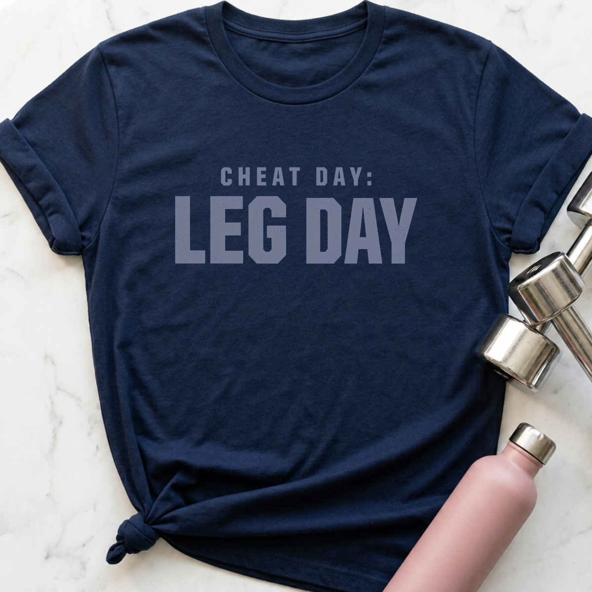 Cheat Day Leg Day T-Shirt — Navy