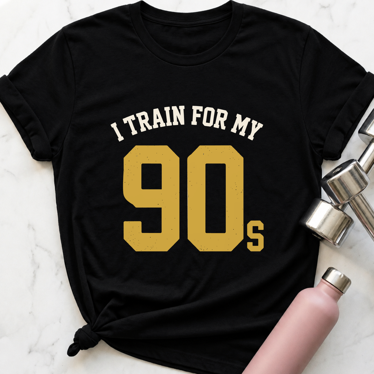 I Train For My 90s Varsity T-Shirt — Black