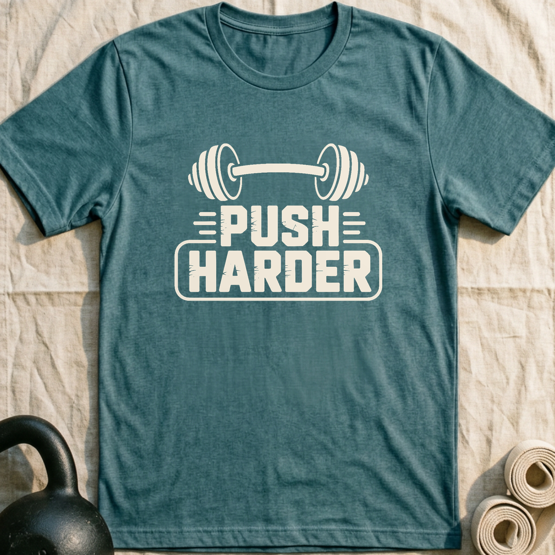 Push Harder T-Shirt — Heather Deep Teal