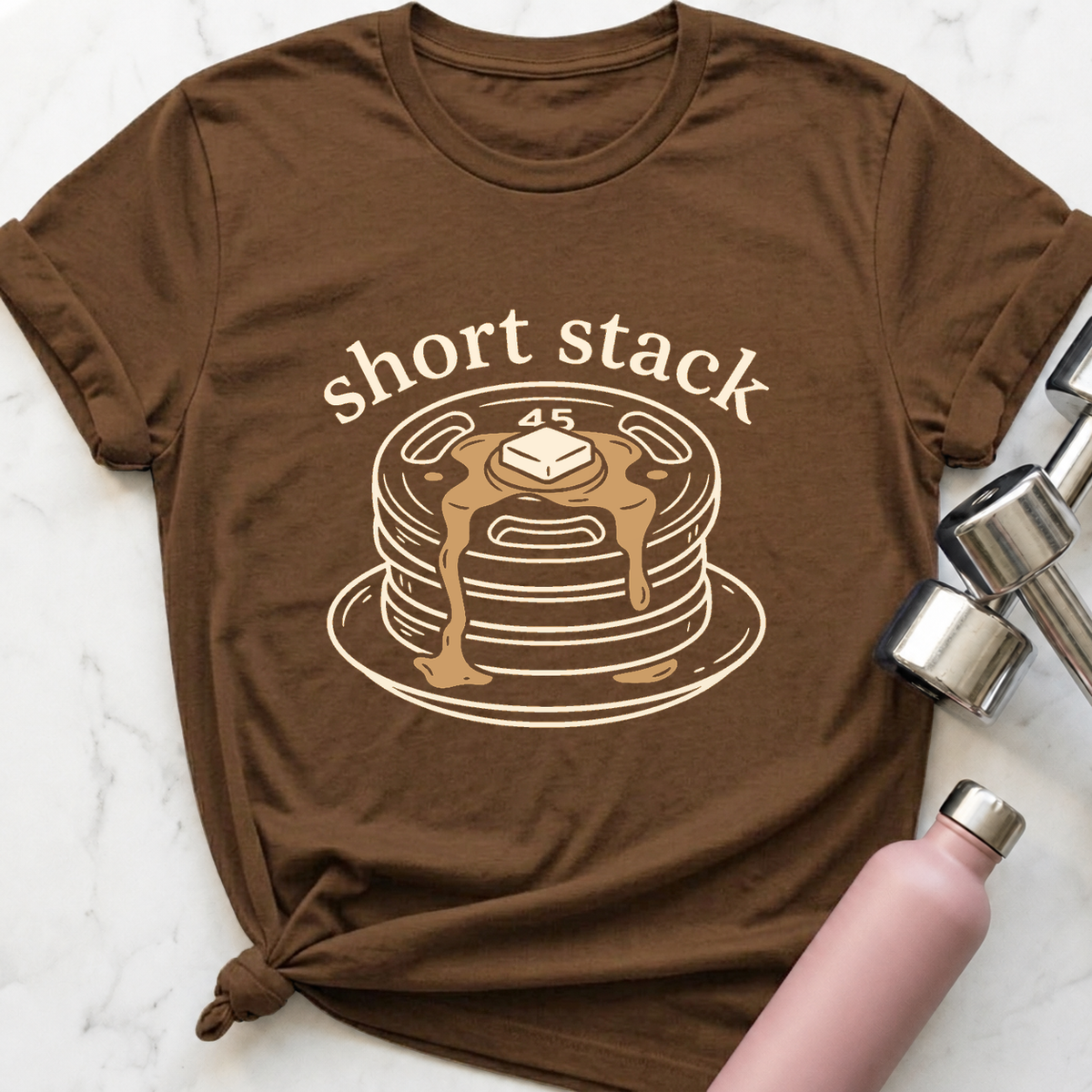 Short Stack T-Shirt — Heather Brown