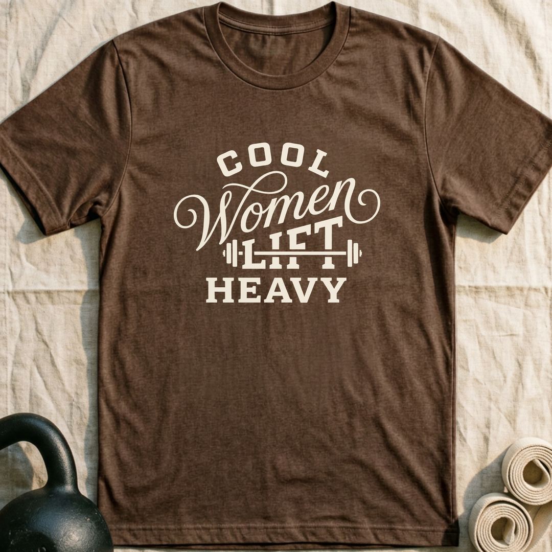 Cool Women Lift Heavy T-Shirt — Heather Brown