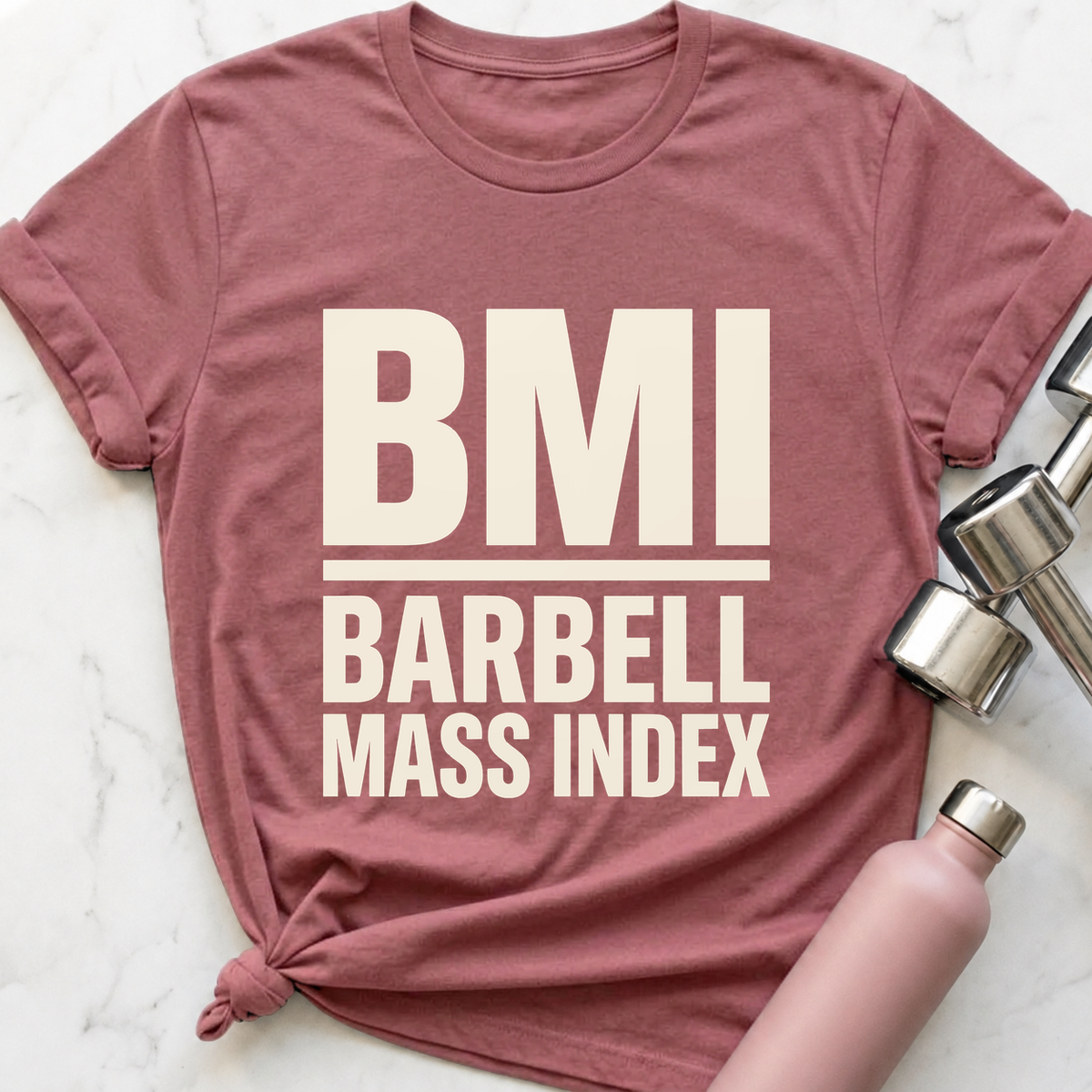 BMI Barbell Mass Index T-Shirt — Mauve