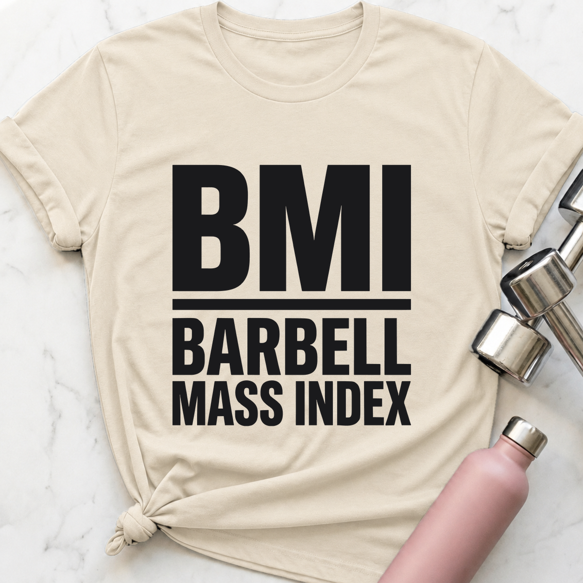 BMI Barbell Mass Index T-Shirt — Natural