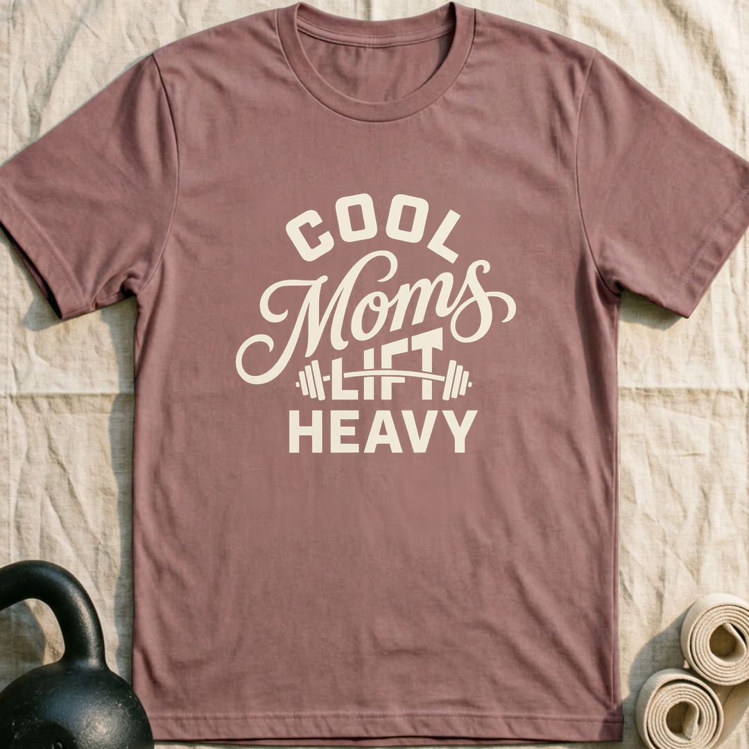 Cool Moms Lift Heavy Script T-Shirt — Mauve