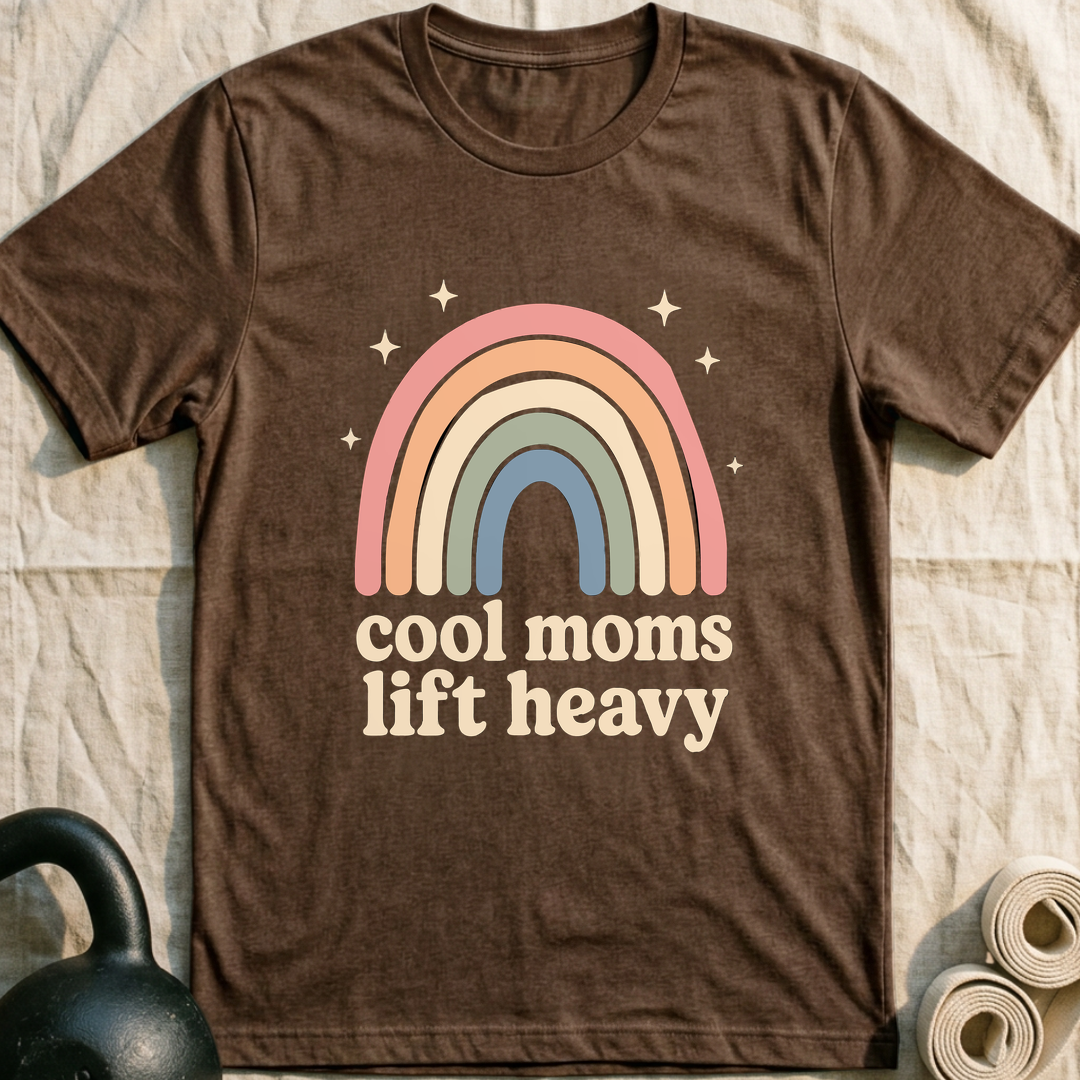 Cool Moms Rainbow T-Shirt — Heather Brown