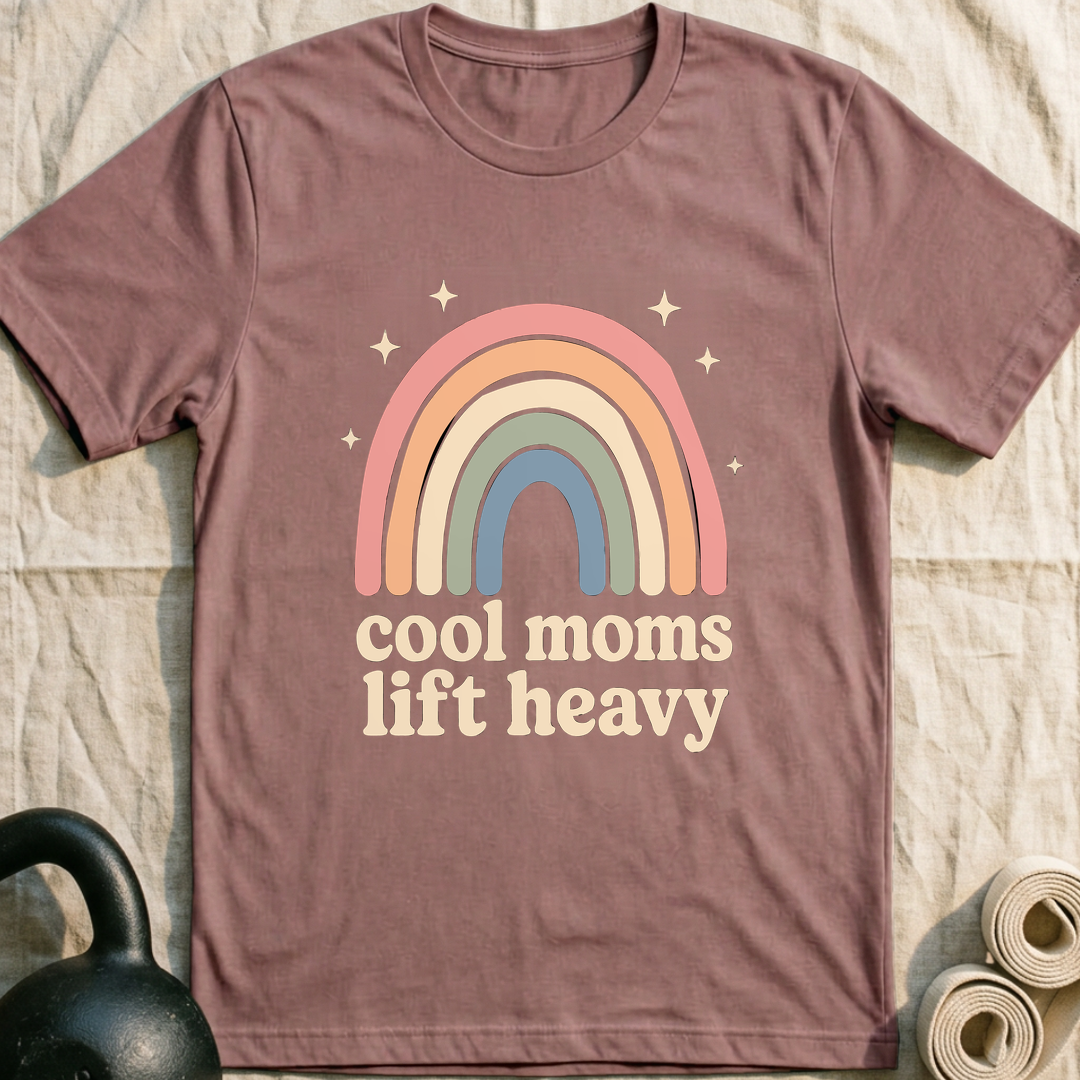 Cool Moms Rainbow T-Shirt — Mauve