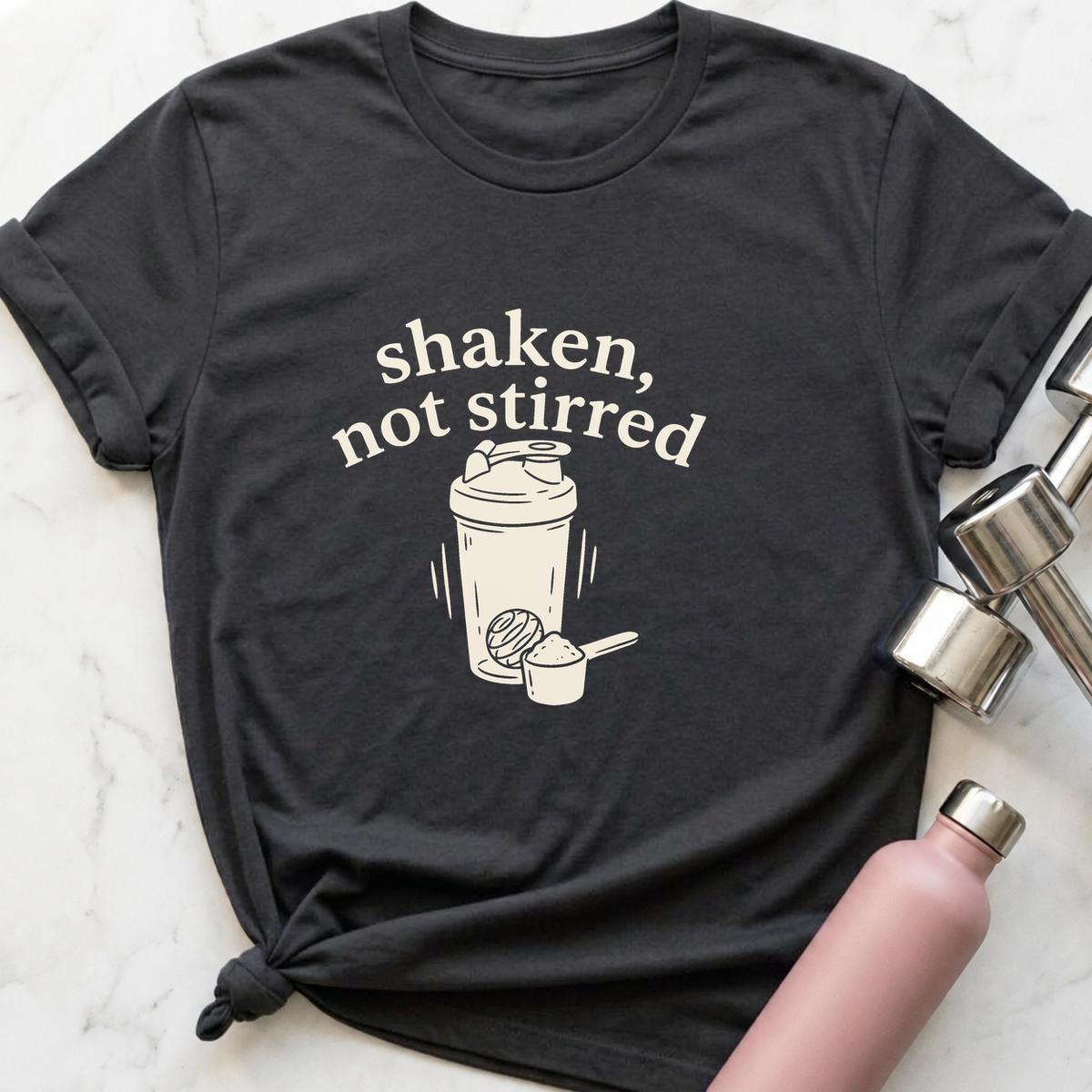 Shaken Not Stirred T-Shirt — Dark Grey Heather