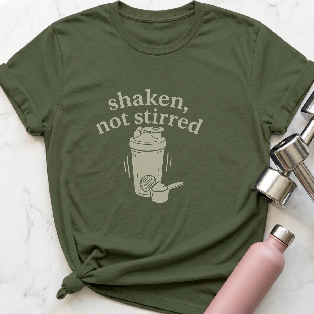 Shaken Not Stirred T-Shirt — Military Green