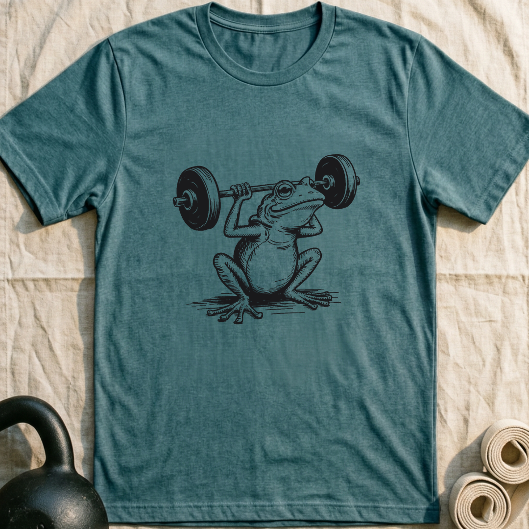 Squat Frog T-Shirt — Heather Deep Teal