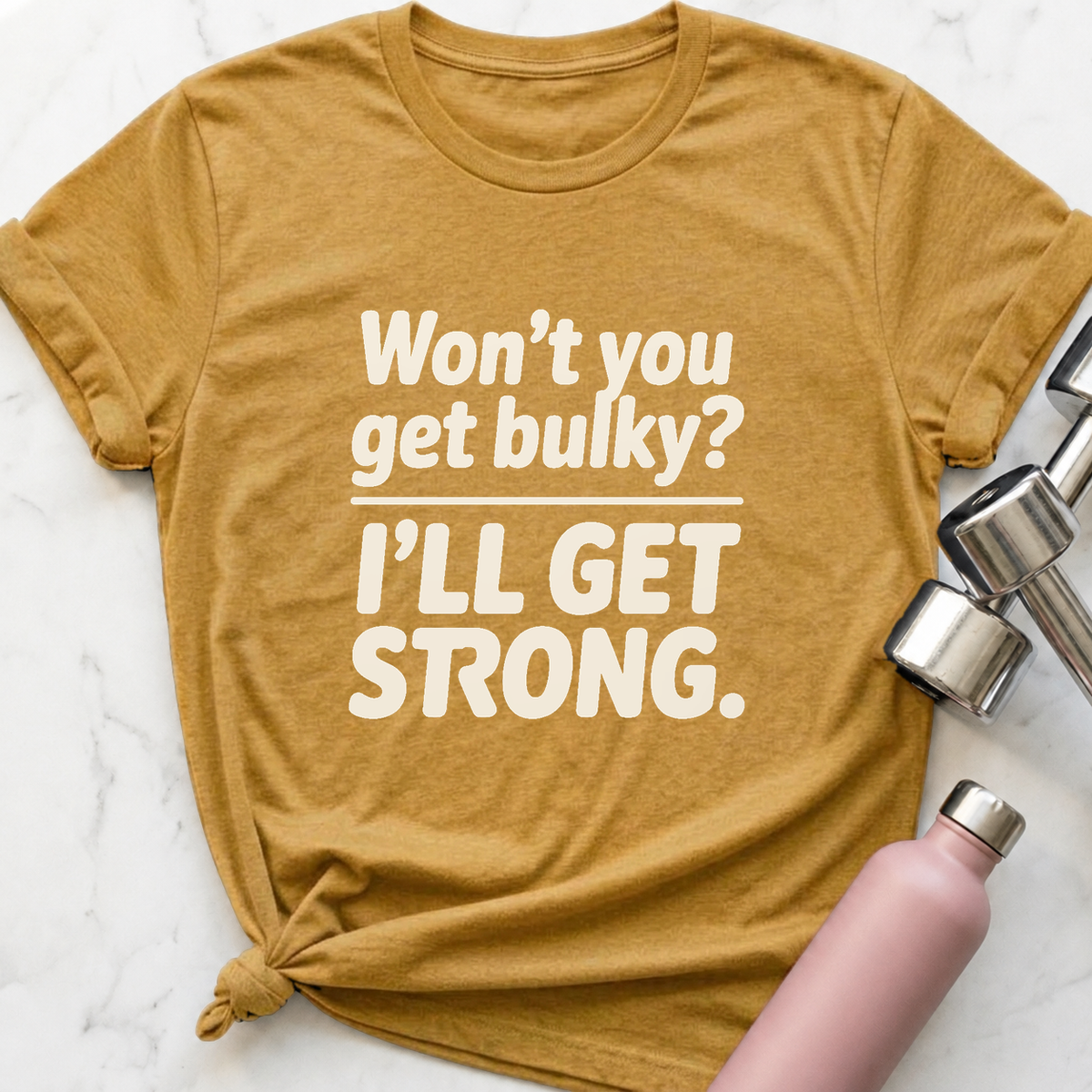 Won't You Get Bulky T-Shirt — Heather Mustard