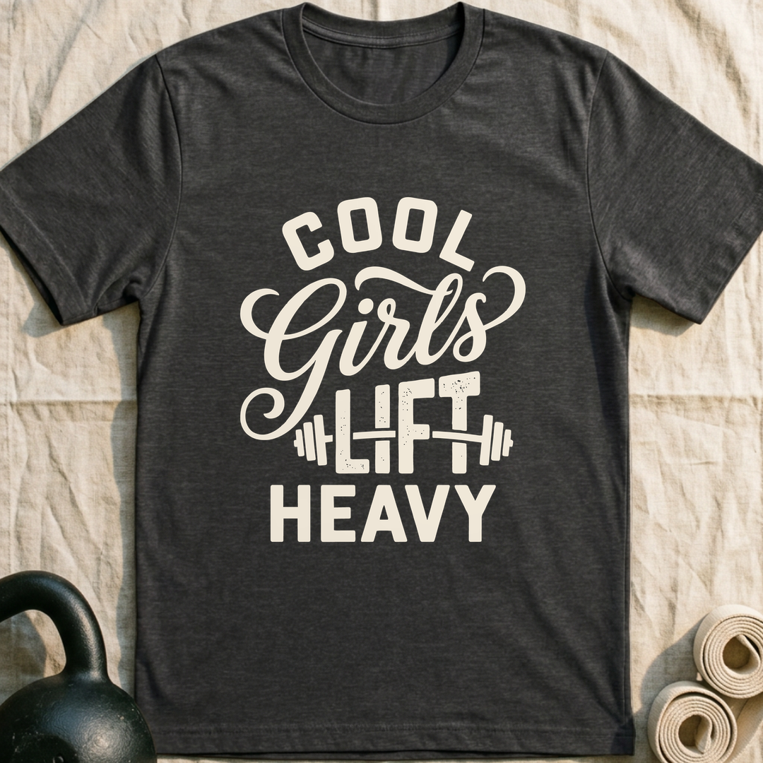 Cool Girls Lift Heavy T-Shirt — Dark Grey Heather