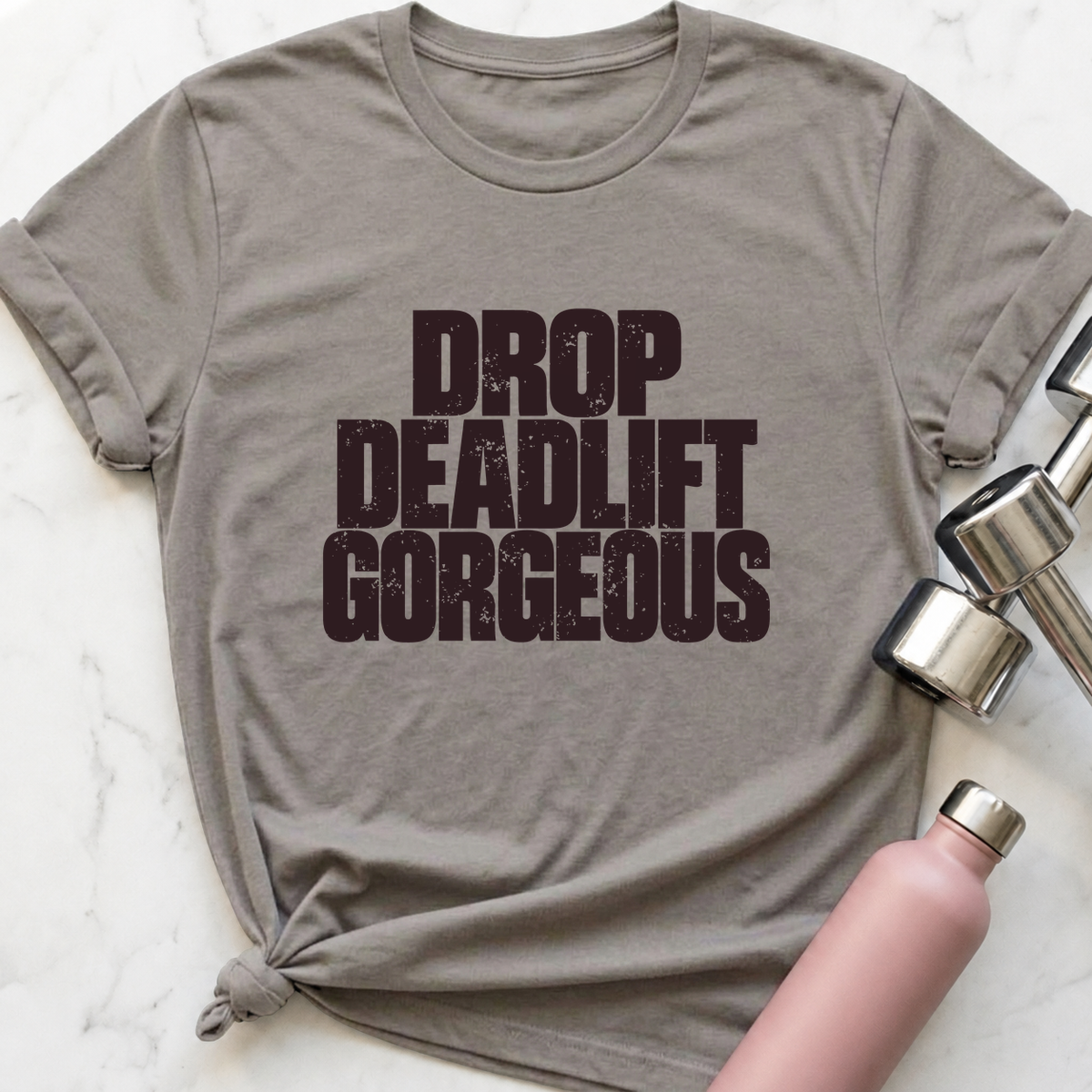 Drop Deadlift Gorgeous T-Shirt — Athletic Heather