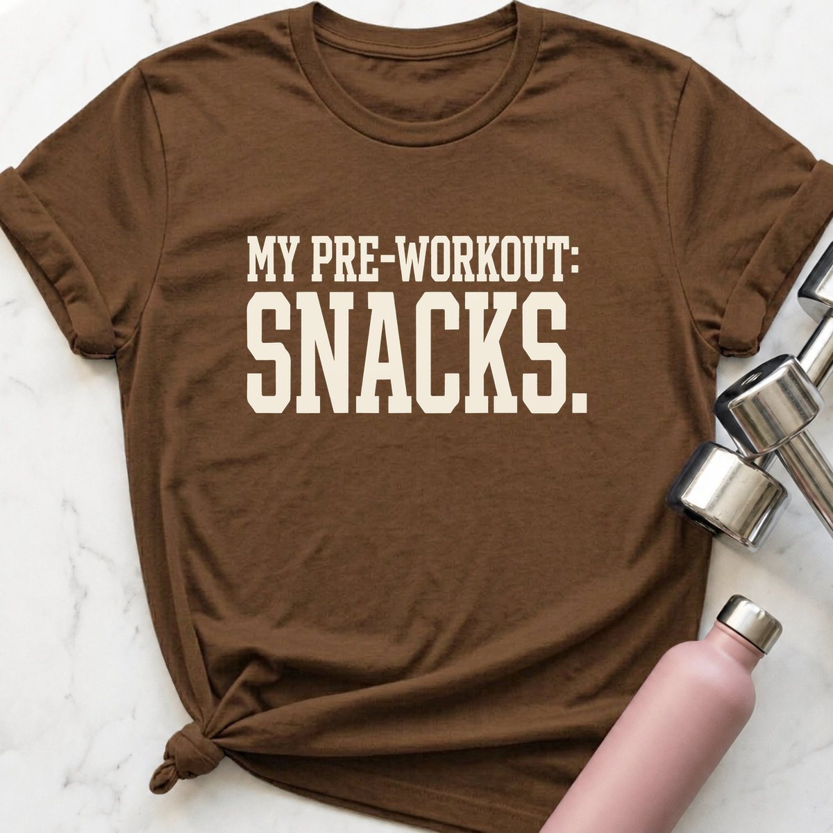 My Pre-Workout Snacks T-Shirt — Heather Brown