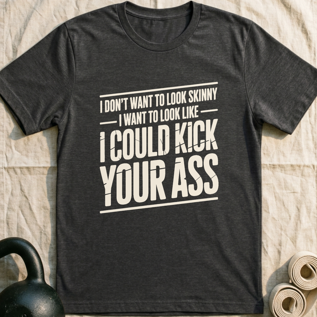 I Could Kick Your Ass Vintage T-Shirt — Dark Grey Heather