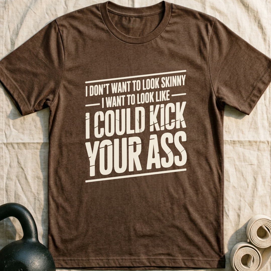 I Could Kick Your Ass Vintage T-Shirt — Heather Brown