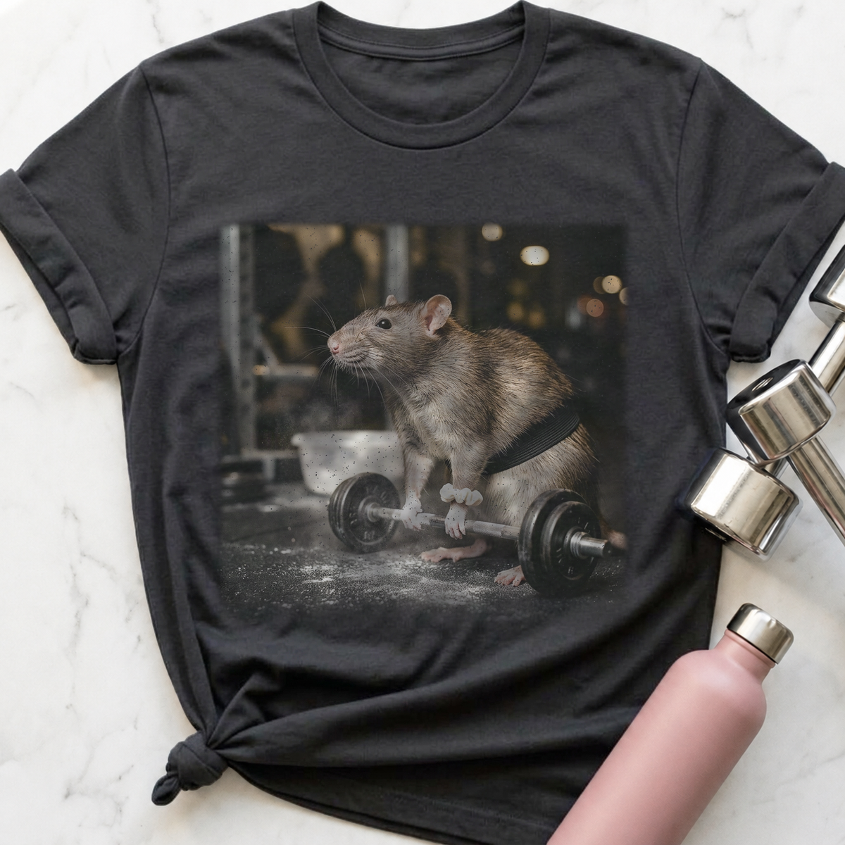 Gym Rat Deadlift T-Shirt — Dark Grey Heather