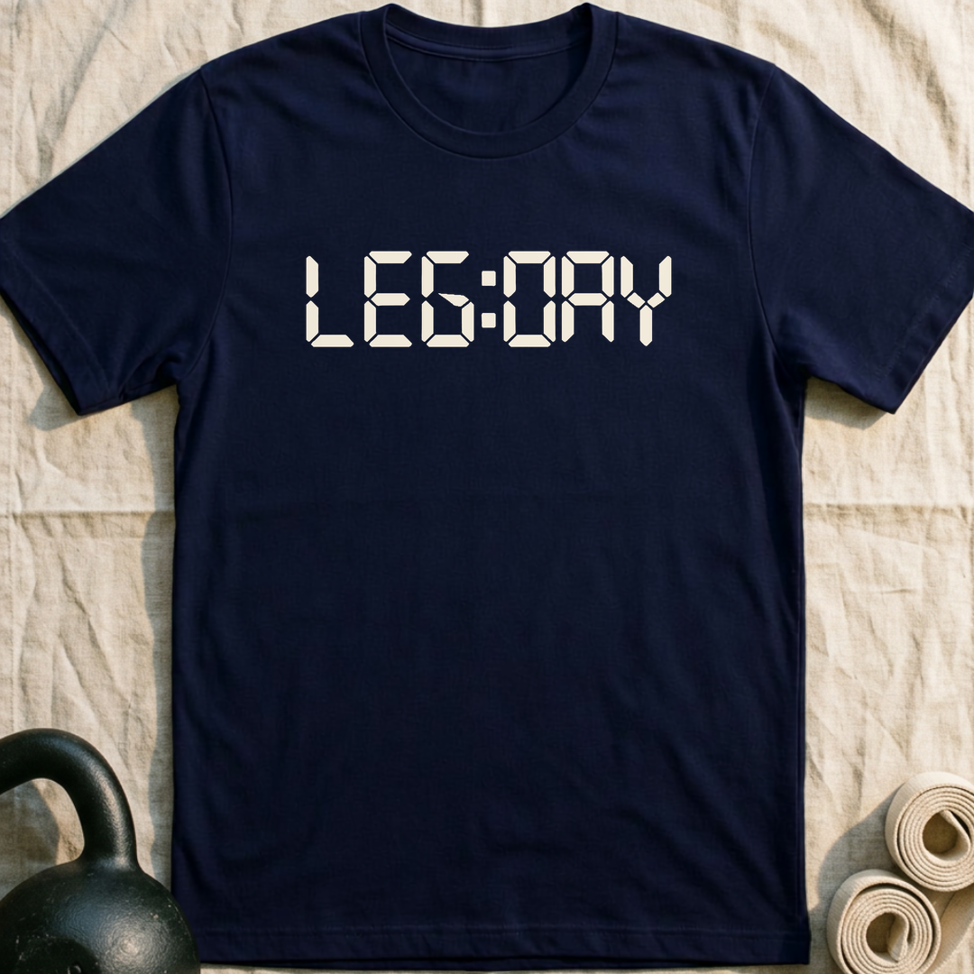 Leg Day Clock T-Shirt — Navy