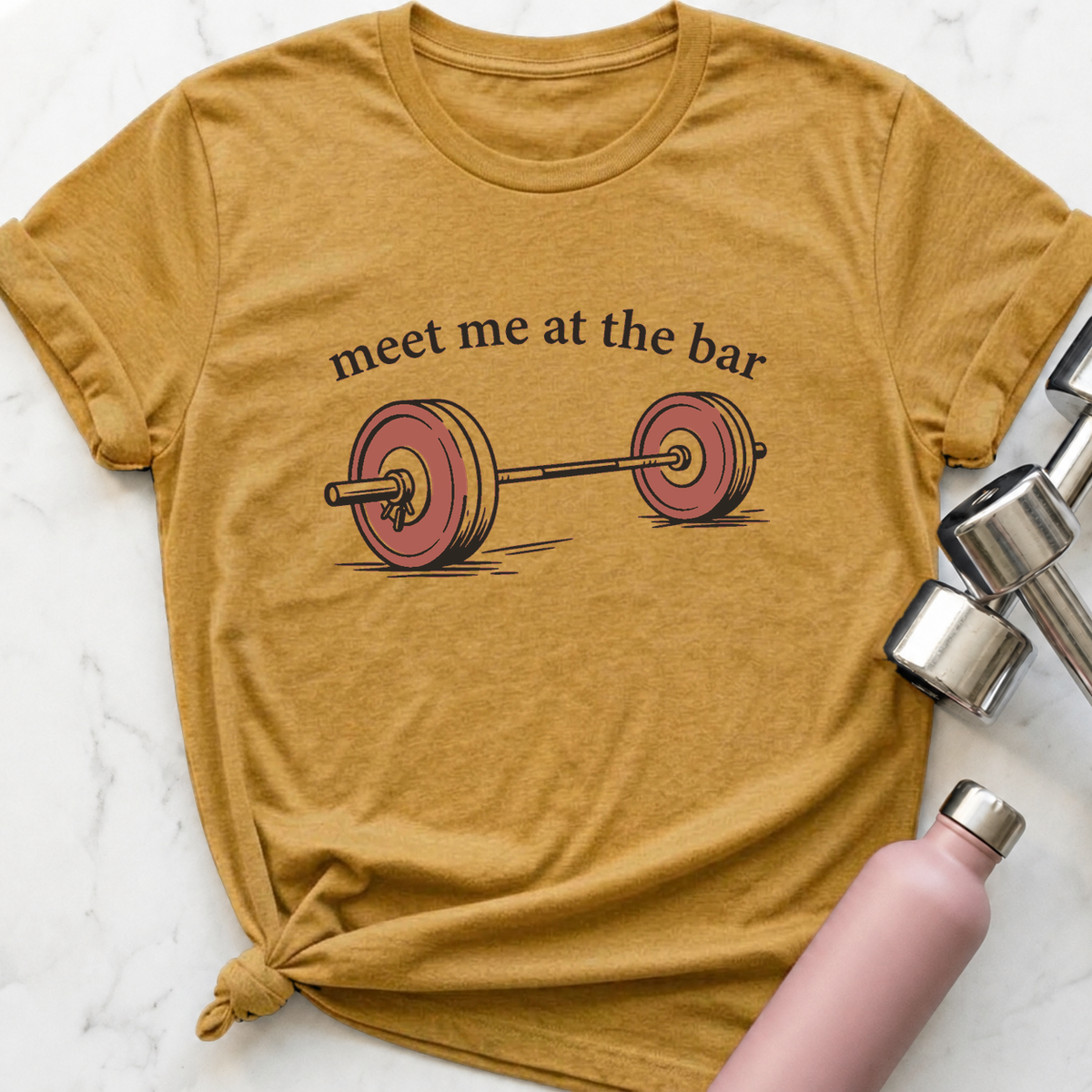 Meet Me At The Bar T-Shirt — Heather Mustard