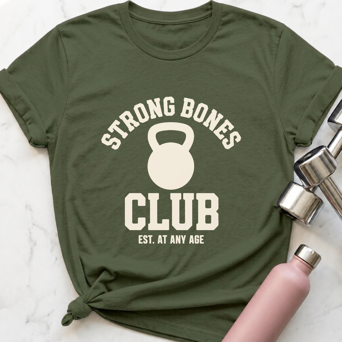 Strong Bones Club T-Shirt — Military Green