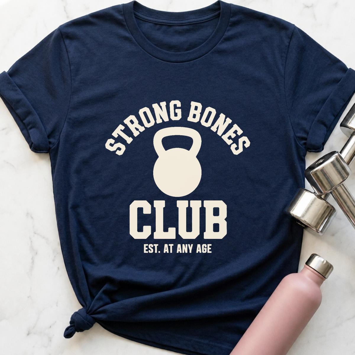 Strong Bones Club T-Shirt — Navy
