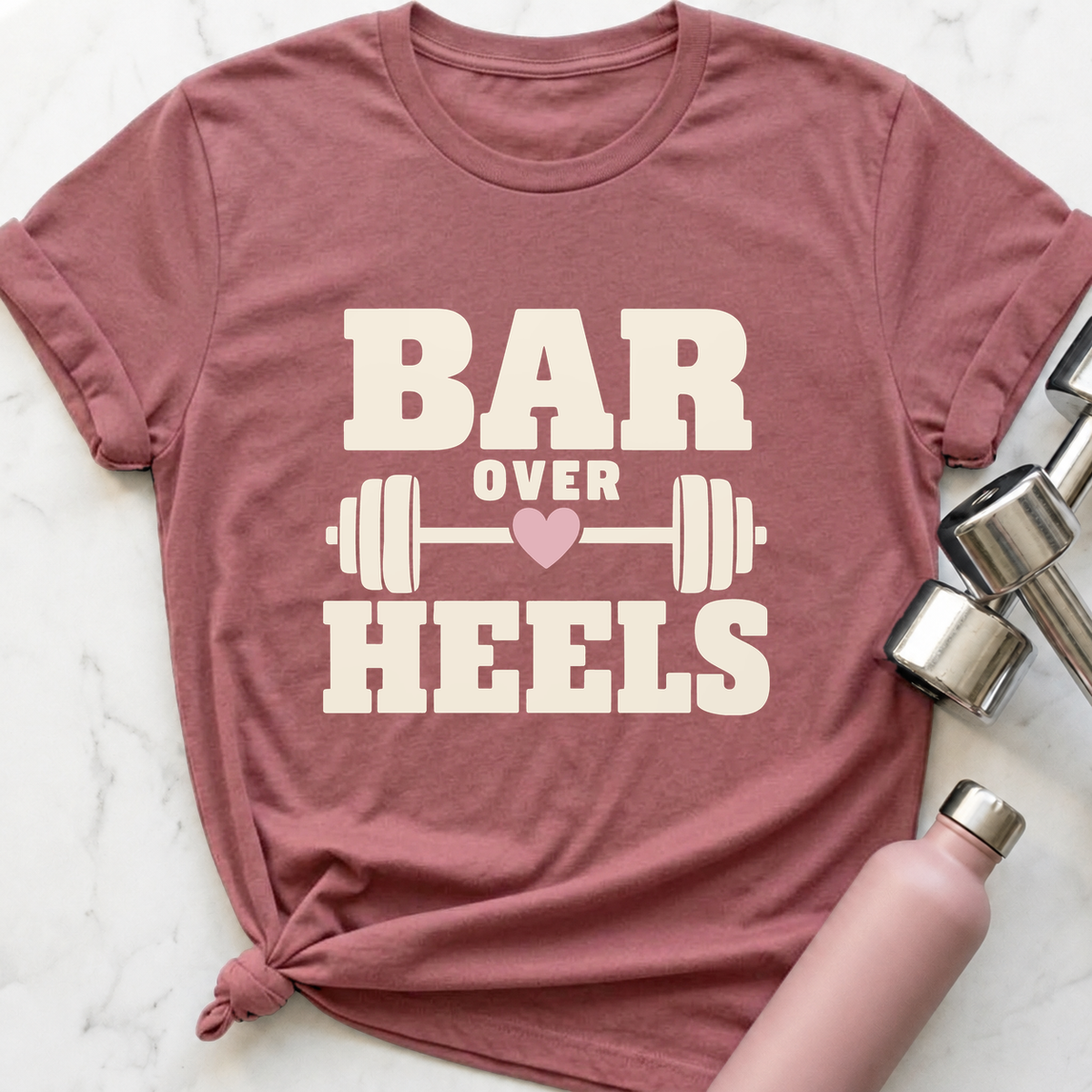 Bar Over Heels T-Shirt — Mauve