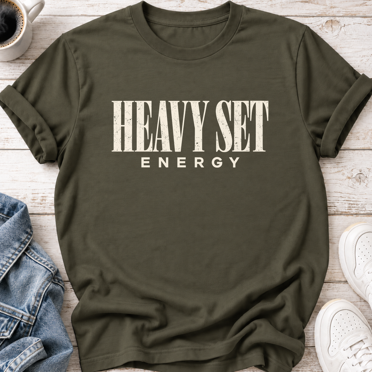 Heavy Set Energy T-Shirt — Military Green