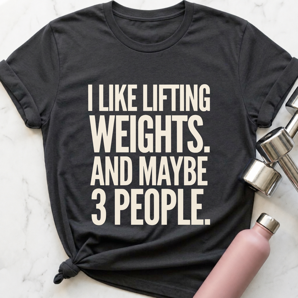Maybe 3 People Bold T-Shirt — Dark Grey Heather