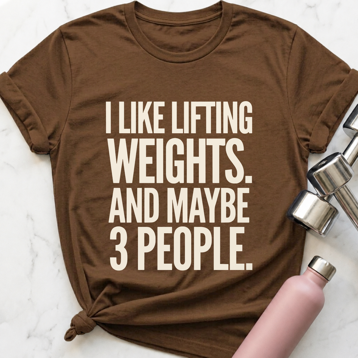 Maybe 3 People Bold T-Shirt — Heather Brown