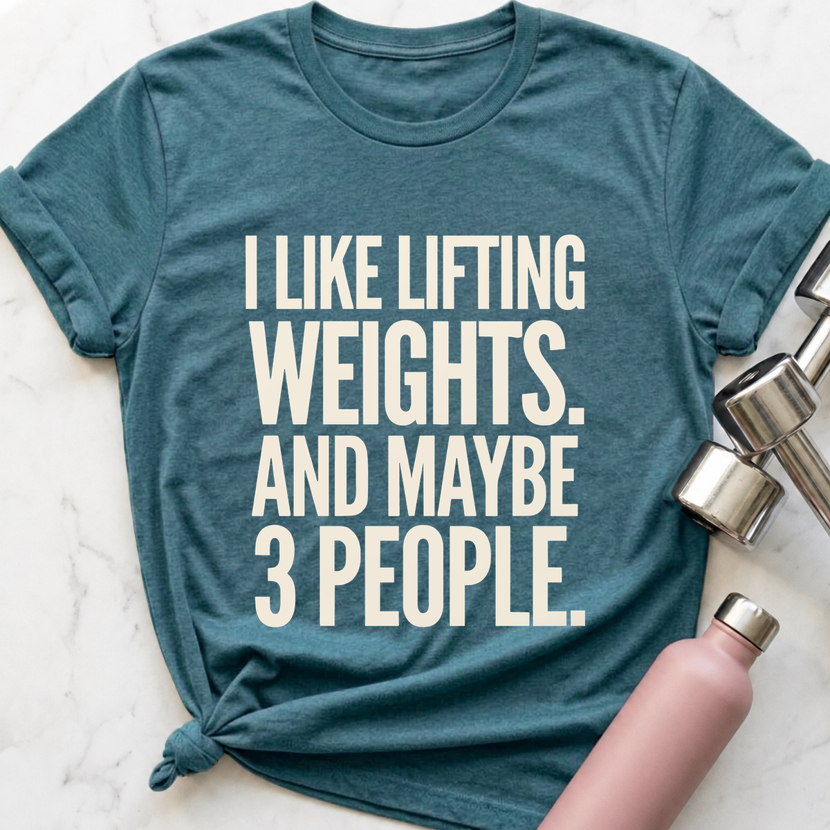 Maybe 3 People Bold T-Shirt — Heather Deep Teal