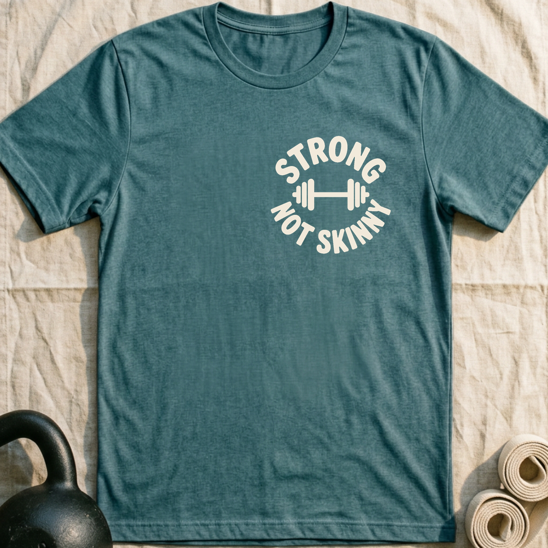 Strong Not Skinny Pocket T-Shirt — Heather Deep Teal