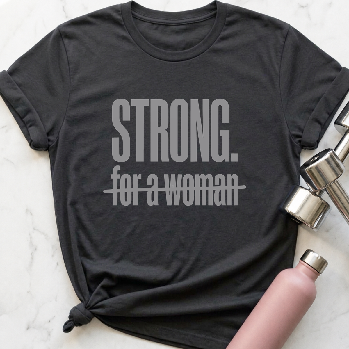 Strong Strikethrough T-Shirt — Dark Grey Heather