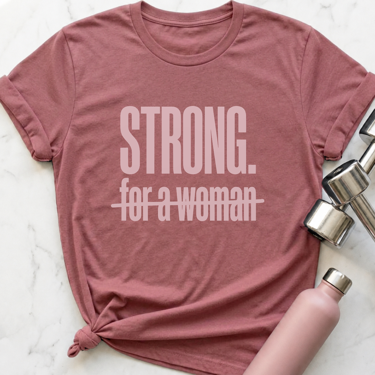 Strong Strikethrough T-Shirt — Mauve