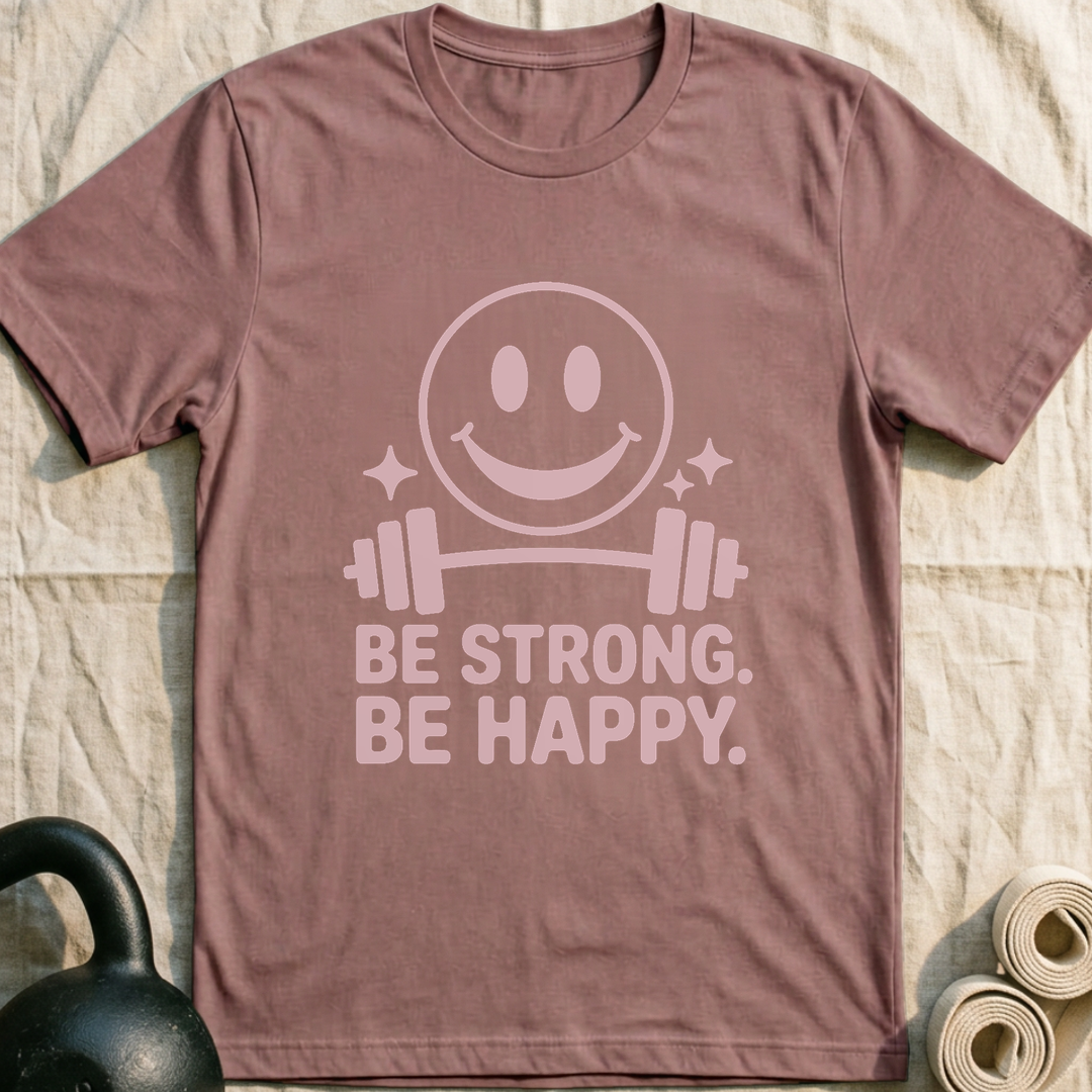 Be Strong Be Happy T-Shirt — Mauve