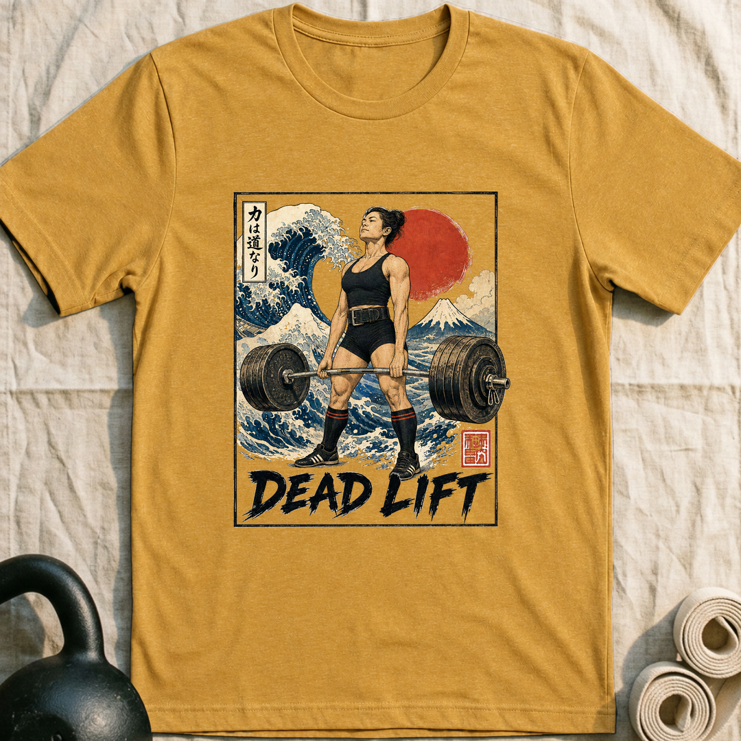 Dead Lift Wave T-Shirt — Heather Mustard