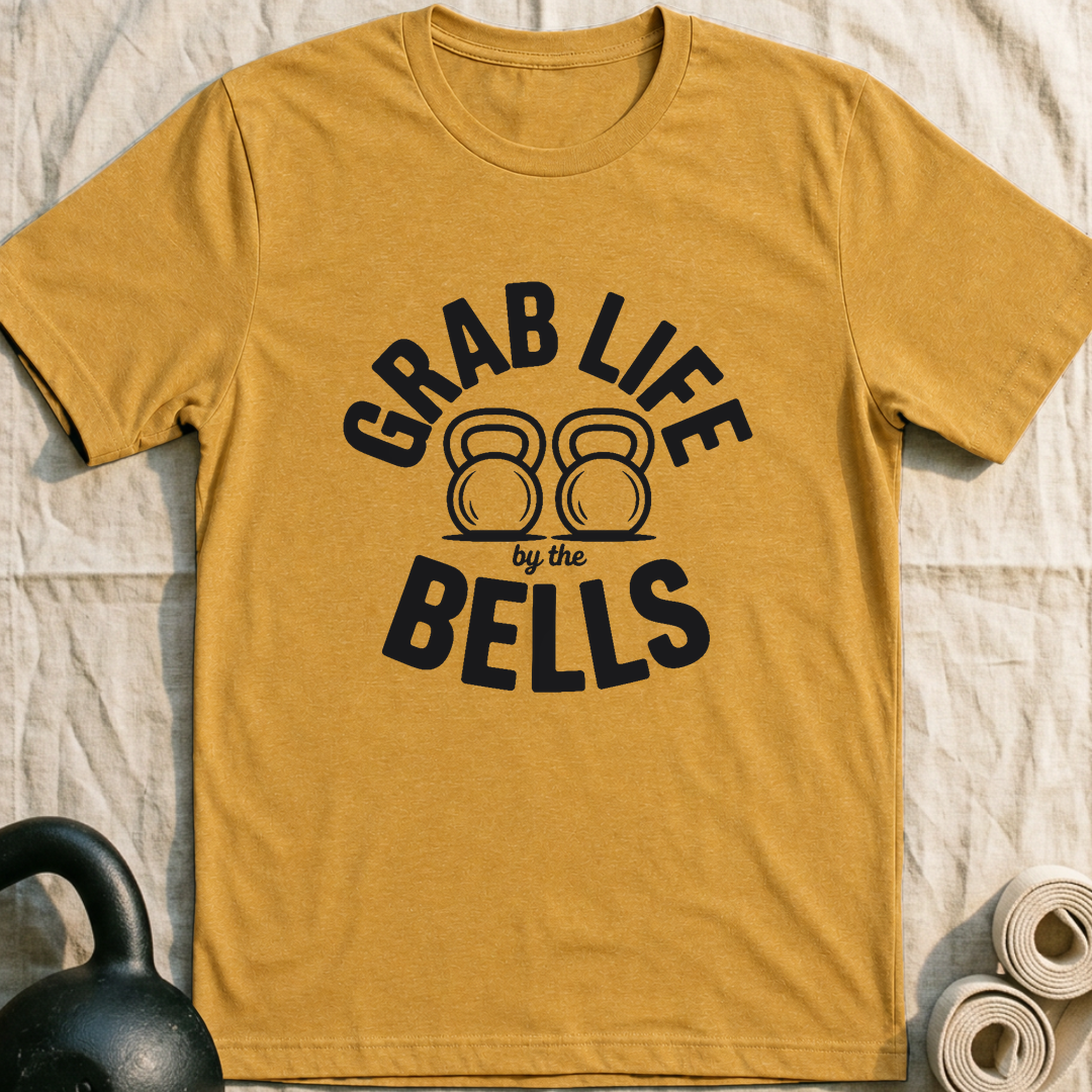 Grab Life By The Bells T-Shirt — Heather Mustard