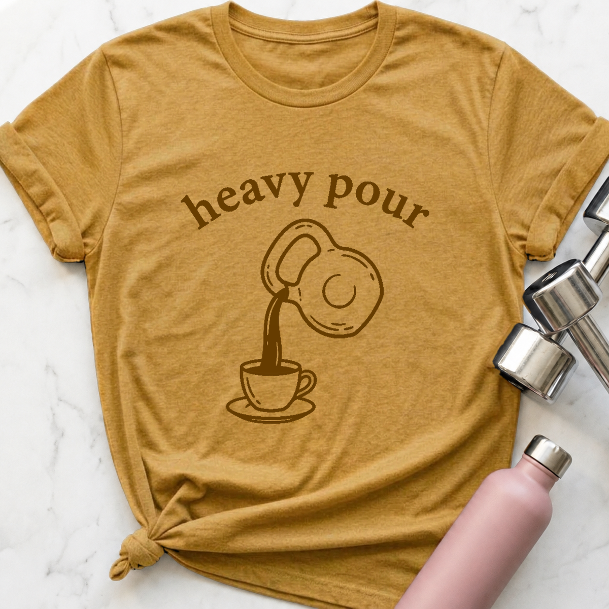 Heavy Pour T-Shirt — Heather Mustard