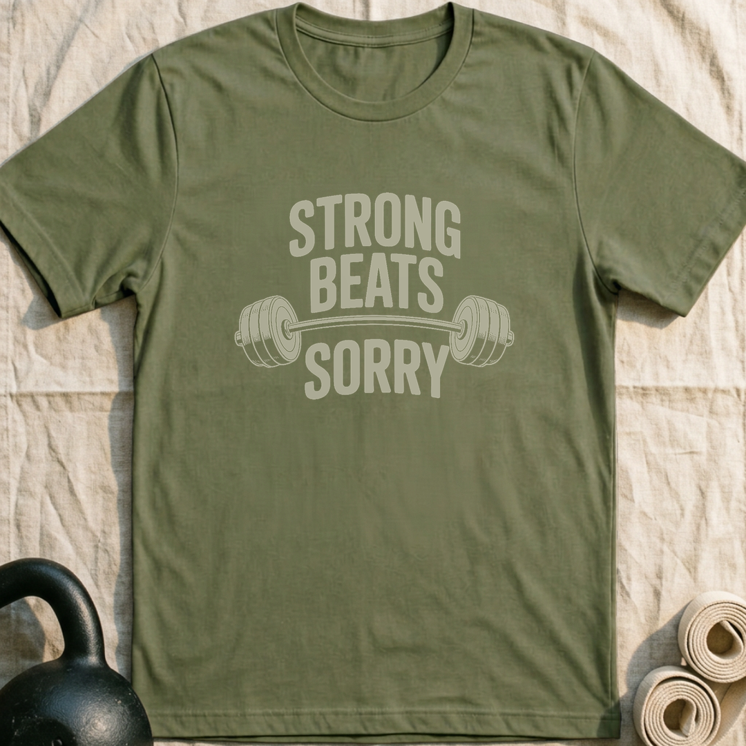 Strong Beats Sorry T-Shirt — Military Green