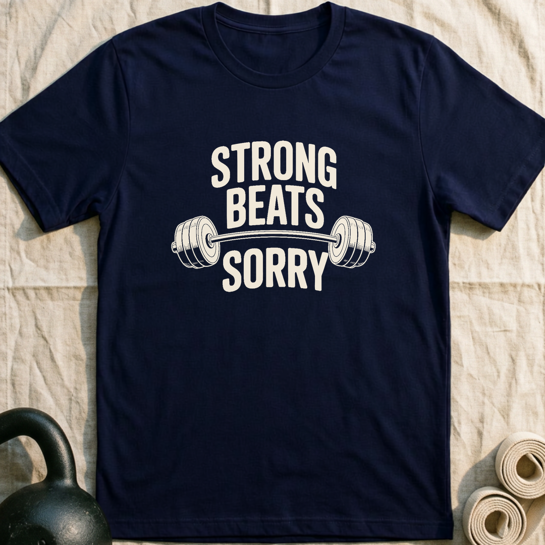Strong Beats Sorry T-Shirt — Navy