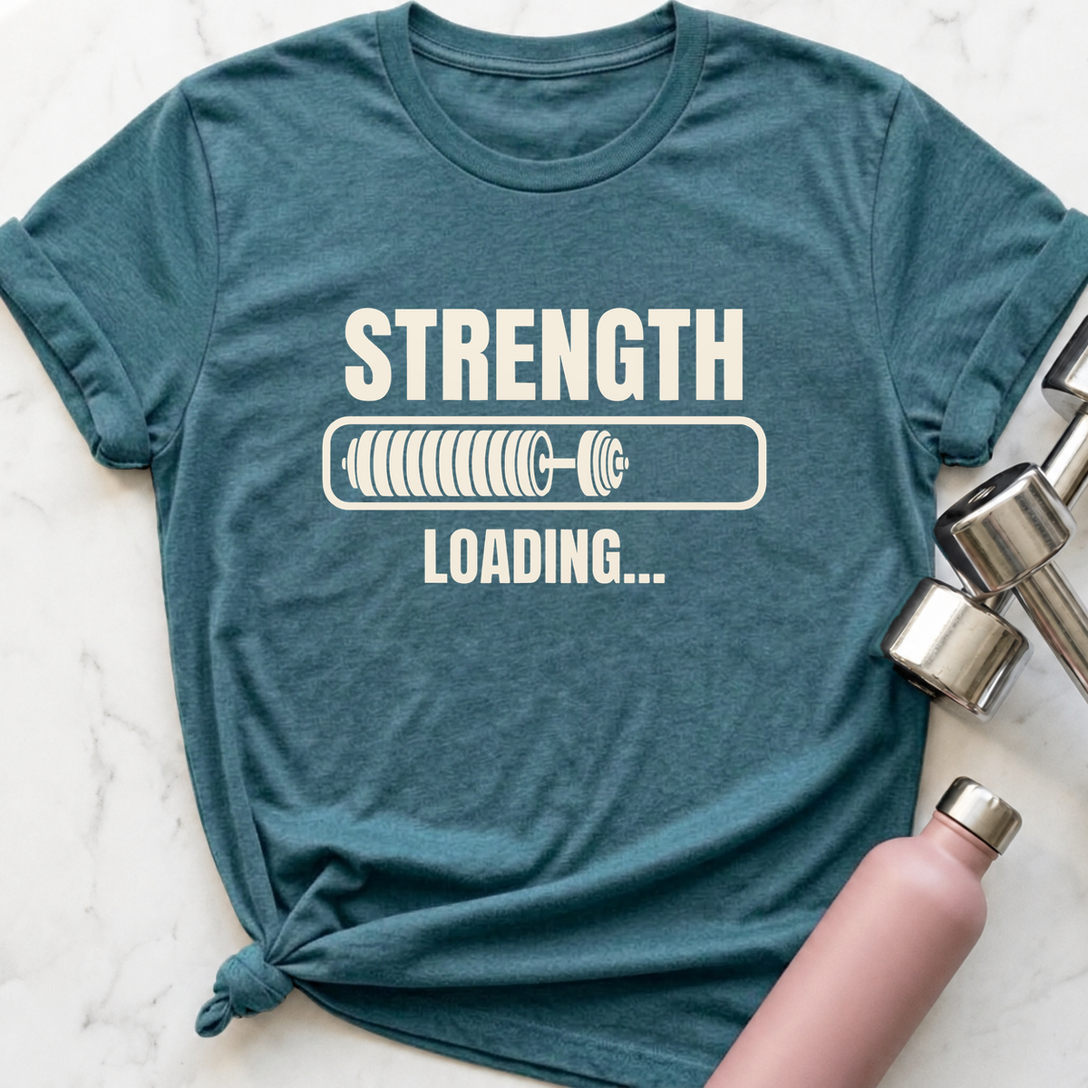 Strength Loading T-Shirt — Heather Deep Teal