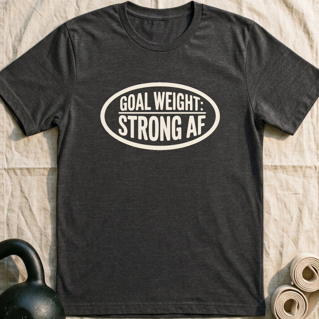 Goal Weight Plate T-Shirt — Dark Grey Heather