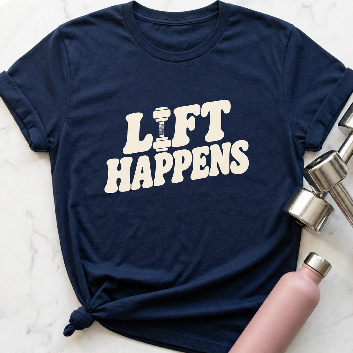 Lift Happens T-Shirt — Navy