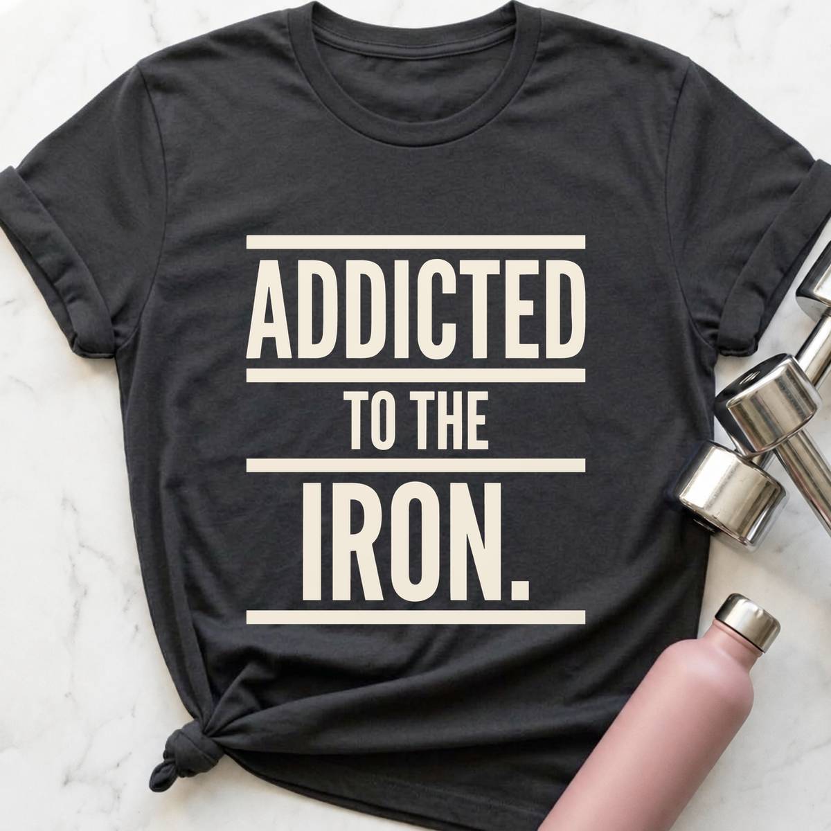 Addicted To The Iron T-Shirt — Dark Grey Heather