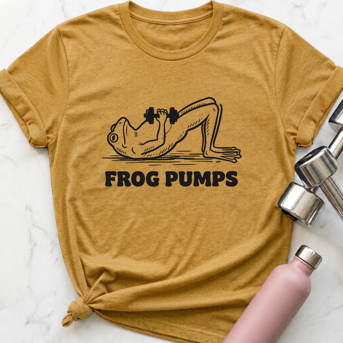 Frog Pumps T-Shirt — Heather Mustard