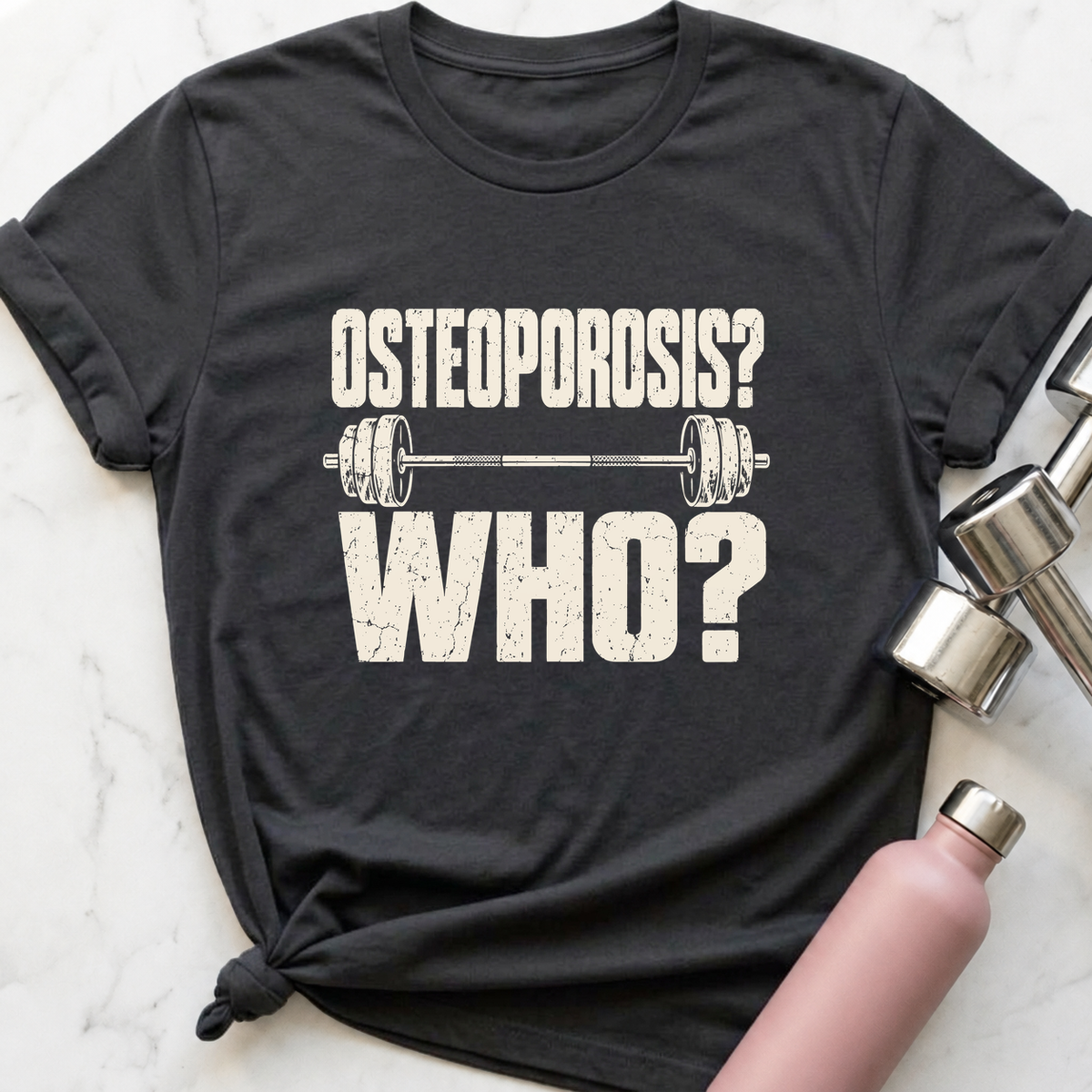 Osteoporosis Who T-Shirt — Dark Grey Heather
