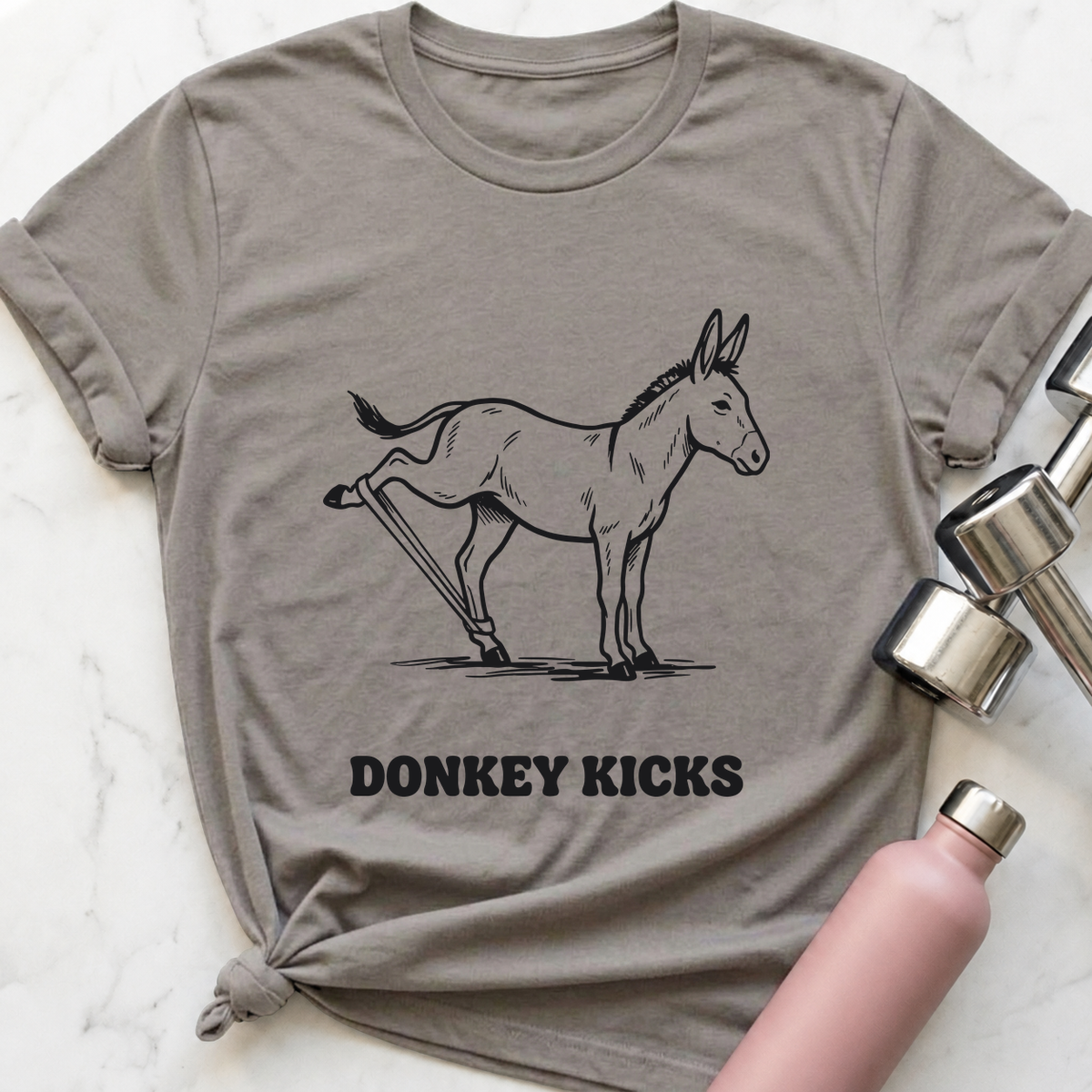 Donkey Kicks T-Shirt — Athletic Heather