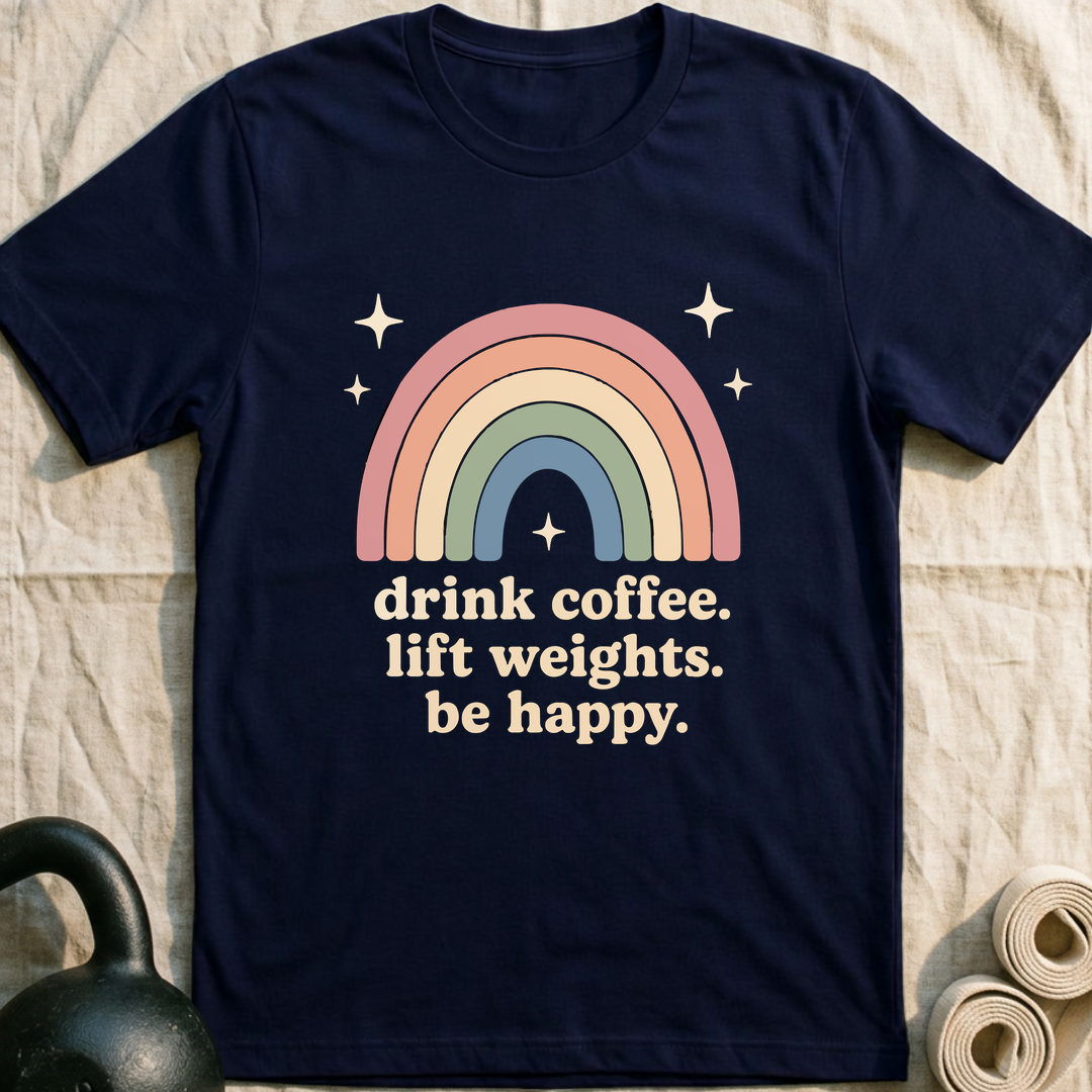 Drink Coffee Rainbow T-Shirt — Navy